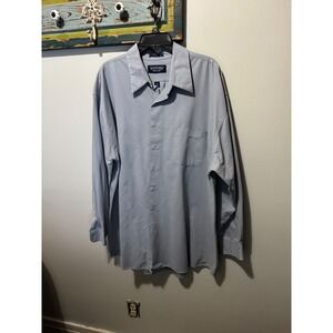 Stafford Grey Button-down Regular Fit Men's Dress‎ Shirt Size 18. 34/35